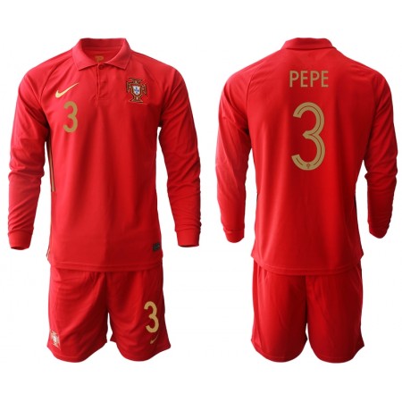 Tenue Portugal Pepe 3 Enfant Domicile UEFA Euro 2020 Maillot de Foot ML